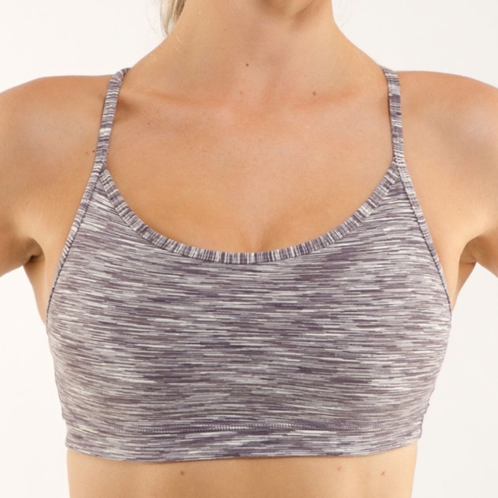 Lululemon Flow Y Bra IV - Light Gray - Size 4